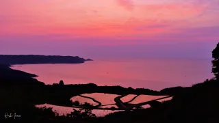 【BGV】東後小畑棚田で夕焼けのVlogのショート動画を制作しました《山口県長門市》